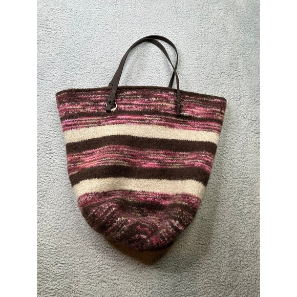 Knitted handBag large wool blend handmade - Picture 1 of 10